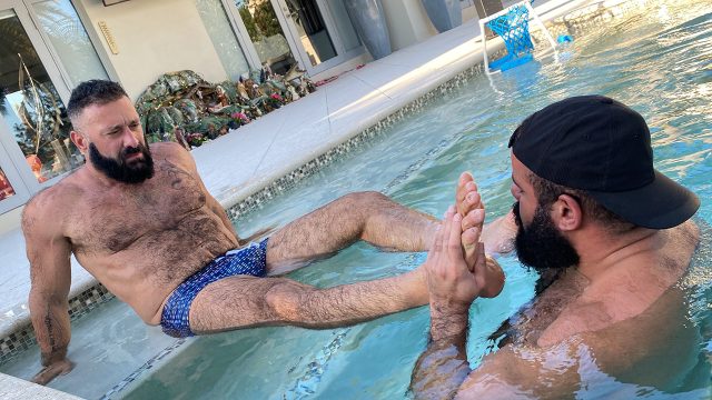 Photo of Alex Tikas and Oscar Bear